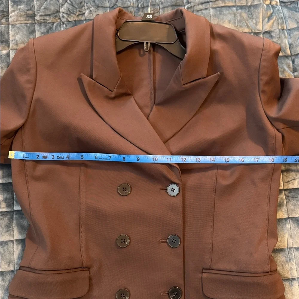 Express Double Breasted Jacket / Blazer. Large. Chocolate Brown. - Picture 7 of 8